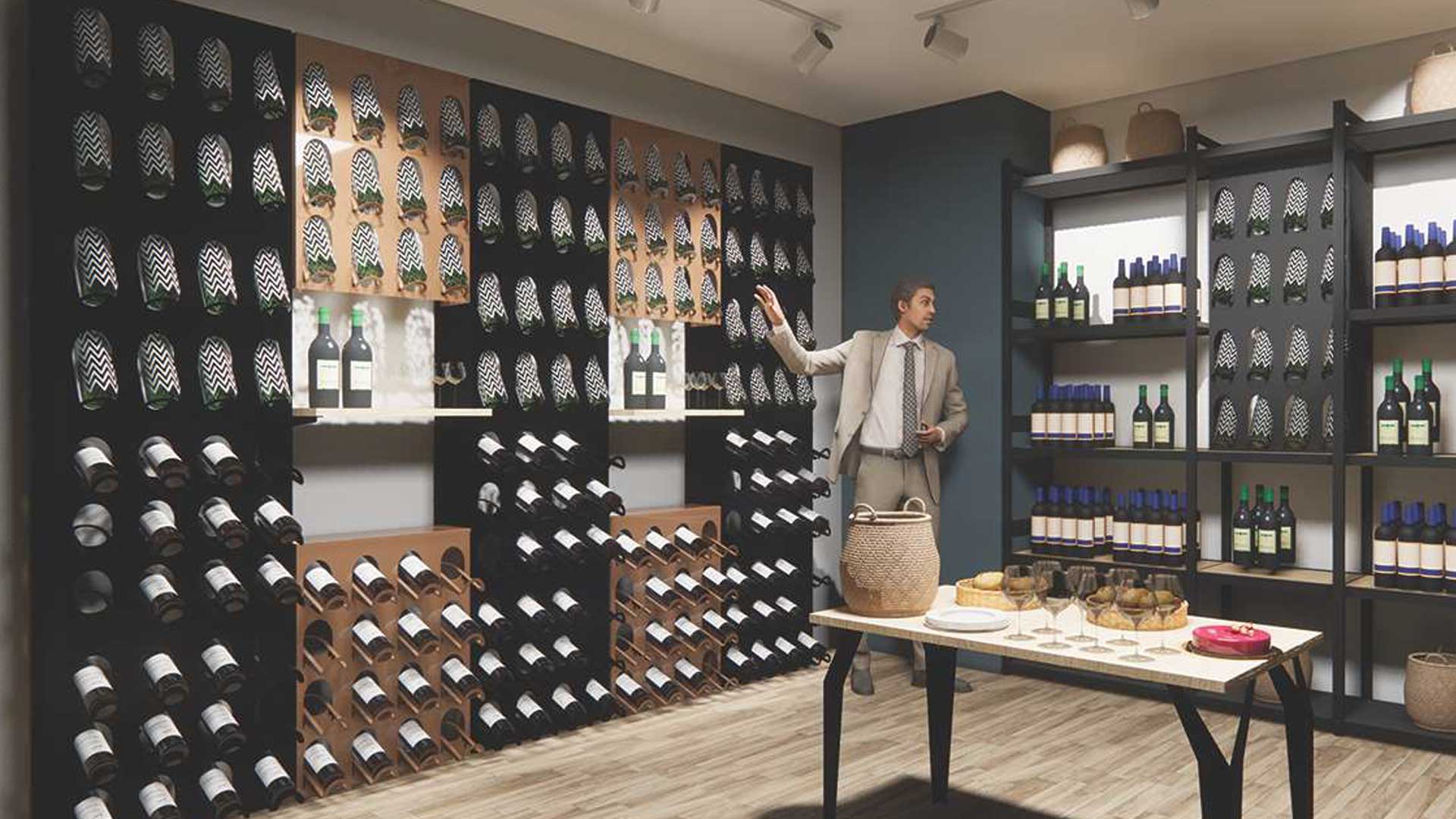 Scaffalature porta bottiglie per enoteca e cantina